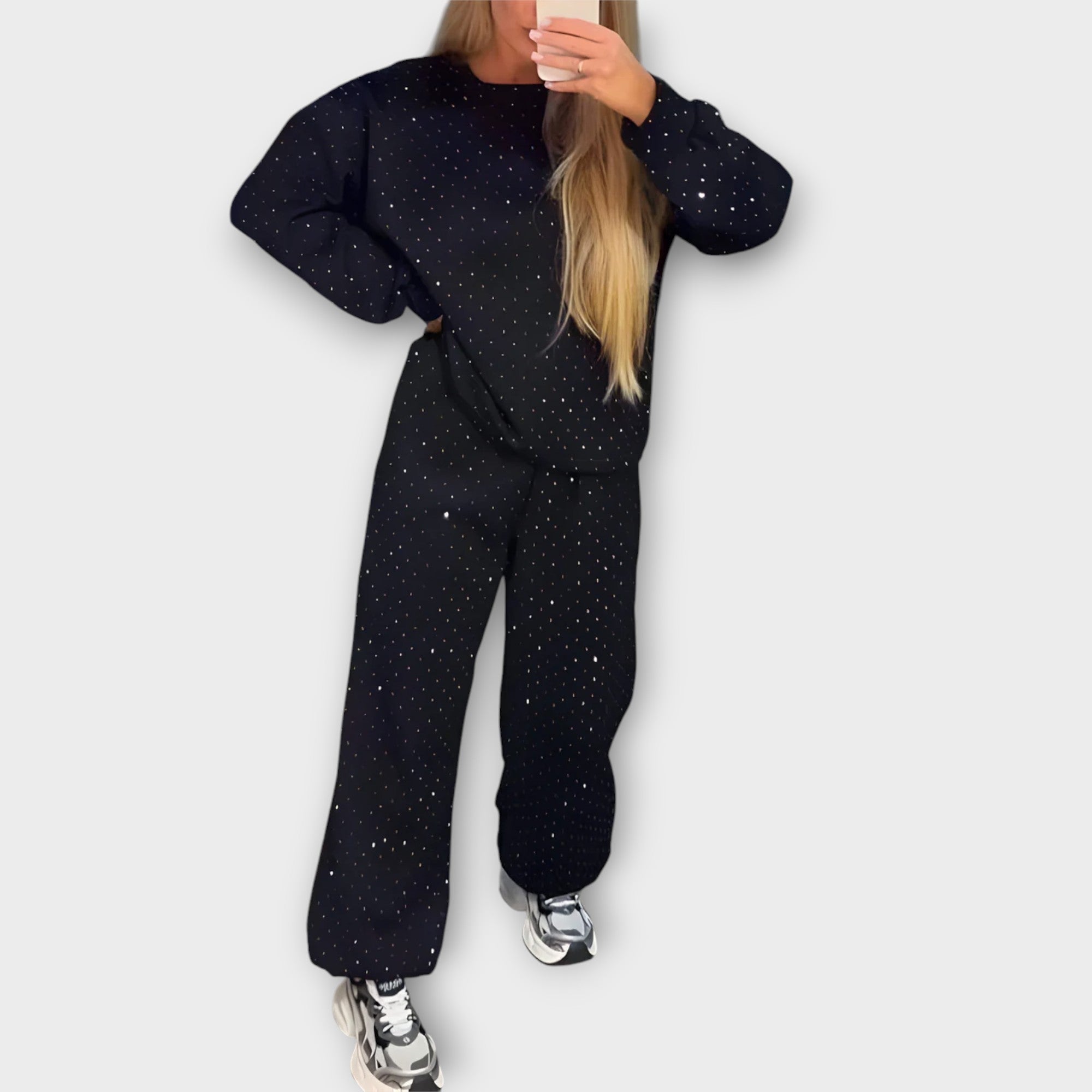 Bahar Elegant Diamond Jogger Set